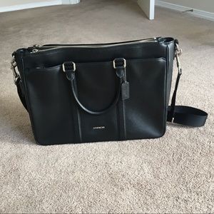 Black Leather Coach Metropolitan Briefcase